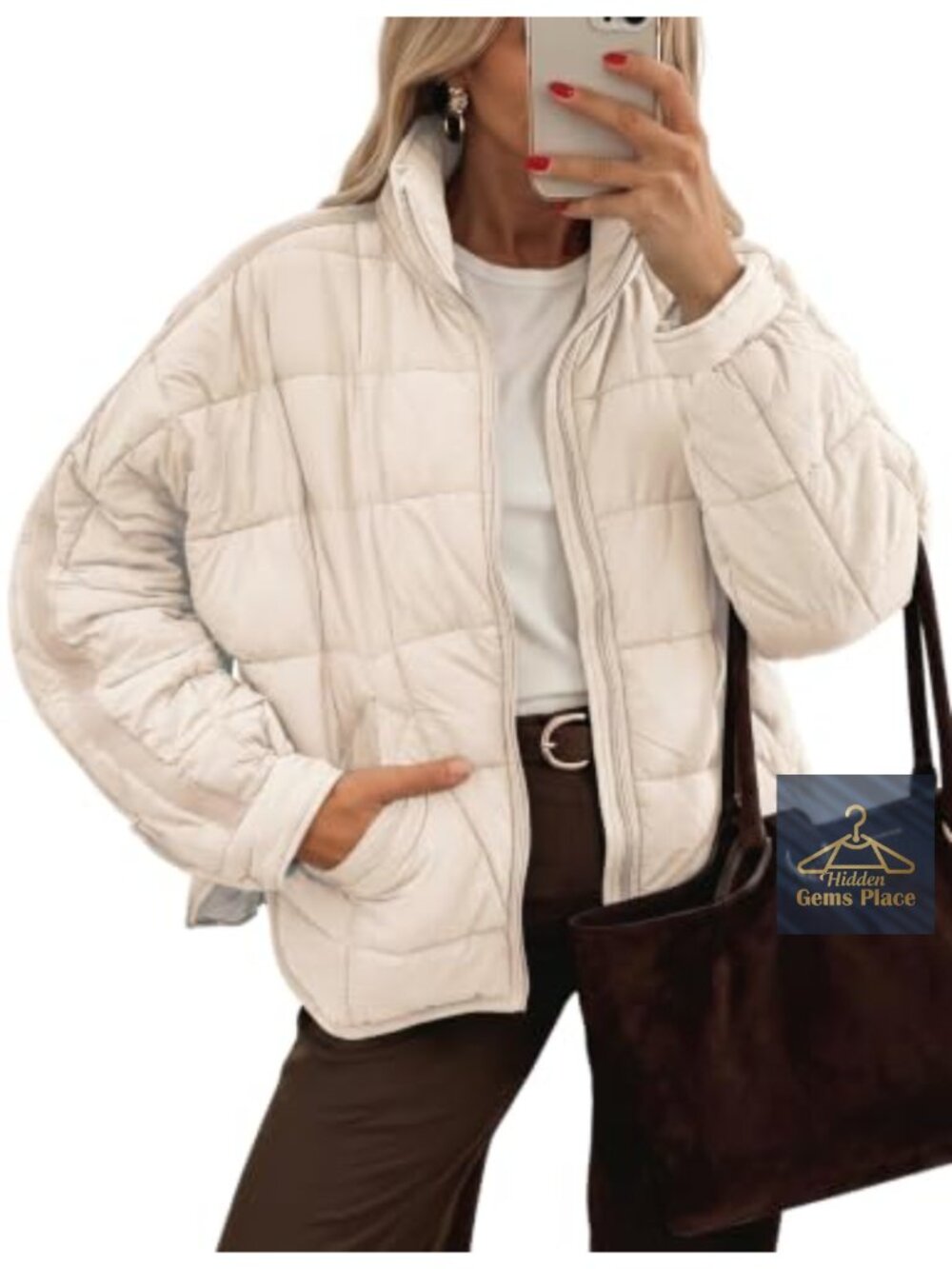 Quilted Puffer Jacket Lightweight Packable Winter Coat